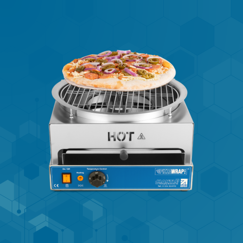 PizzaWrap Pro stainless steel fresh pizza packaging machine designed for wrapping and packaging freshly prepared pizzas quickly and professionally