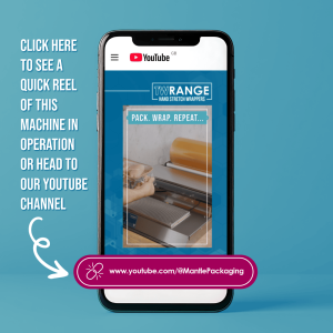 YouTube demo video of TW45 hand stretch wrapper from Mantle Packaging wrapping fresh meat, cheese, fruit and vegetables with stretch film for secure, professional food packaging.