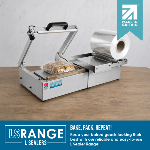 LS20 L Sealer from Mantle Packaging sealing bakery products in polypropylene film