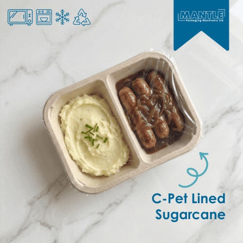Recyclable peelable and weld seal lidding film for CPET sugarcane and ovenable board ready meal trays