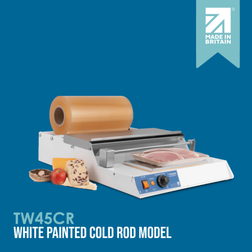 TW45 hand stretch wrapper from Mantle Packaging wrapping fresh meat, cheese, fruit and vegetables with stretch film for secure, professional food packaging.