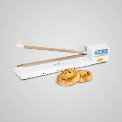 Bag Sealer ideal for bakeries and cafes where a sealed polypropylene bag is required to pack food such as sandwiches, cakes, cookies, bread, pastries, croissants, muffins, donuts and pies.